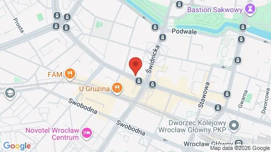 Rooms for rent i Wrocław - kort over placeringen
