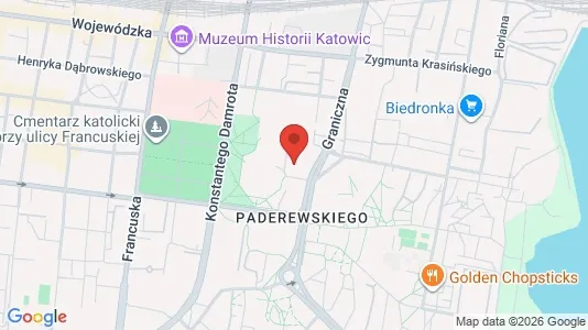 Apartments for rent i Katowice - kort over placeringen