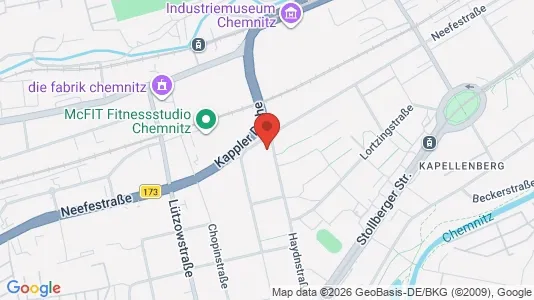 Apartments for rent i Chemnitz - kort over placeringen
