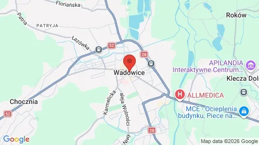 Apartments for rent i Wadowicki - kort over placeringen
