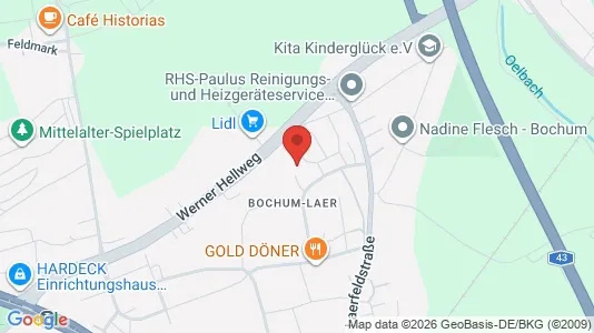 Apartments for rent i Bochum - kort over placeringen