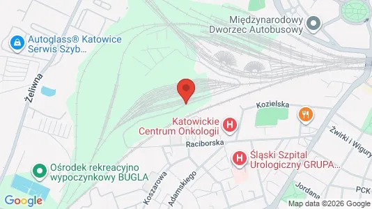 Apartments for rent i Katowice - kort over placeringen