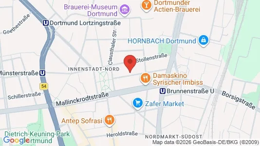 Apartments for rent i Dortmund - kort over placeringen