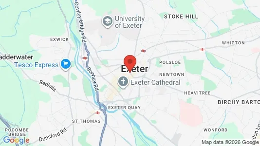 Houses for rent i Exeter - Devon - kort over placeringen