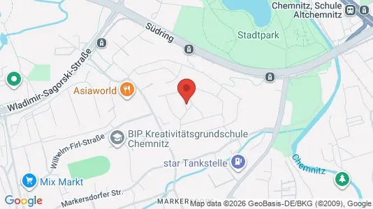 Apartments for rent i Chemnitz - kort over placeringen