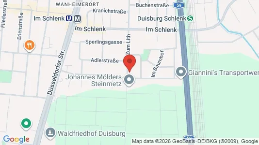 Apartments for rent i Duisburg - kort over placeringen