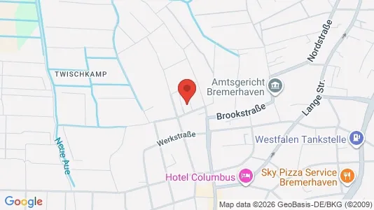 Apartments for rent i Bremerhaven - kort over placeringen