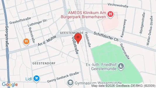 Apartments for rent i Bremerhaven - kort over placeringen