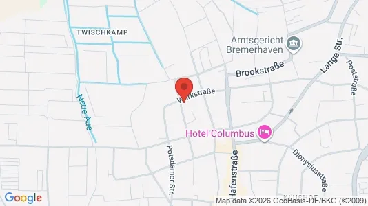 Apartments for rent i Bremerhaven - kort over placeringen
