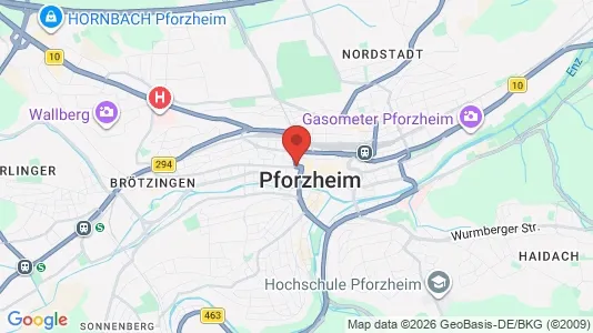 Apartments for rent i Pforzheim - kort over placeringen