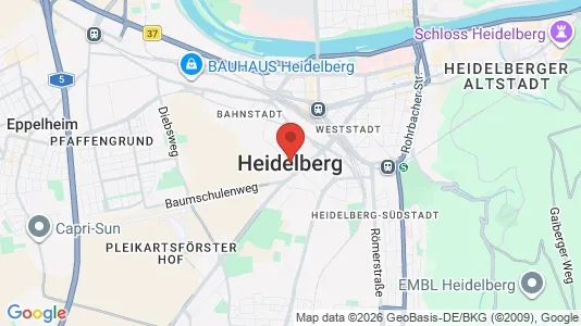 Apartments for rent i Heidelberg - kort over placeringen