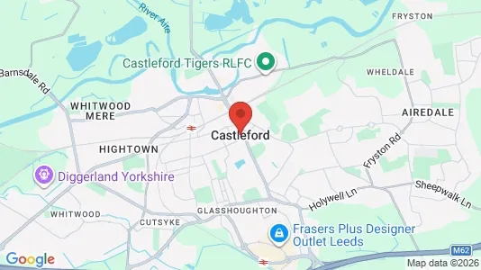 Houses for rent i Castleford - West Yorkshire - kort over placeringen