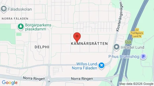Rooms for rent i Lund - kort over placeringen