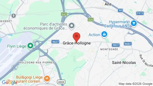 Apartments for rent i Grâce-Hollogne - kort over placeringen