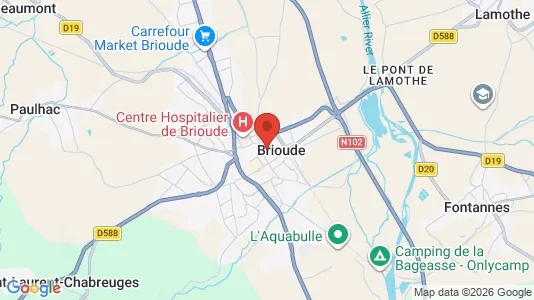 Houses for rent i Brioude - kort over placeringen