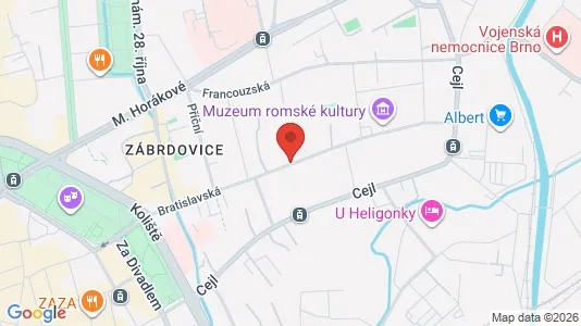 Apartments for rent i Brno-Jih - kort over placeringen