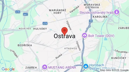 Apartments for rent i Ostrava-město - kort over placeringen