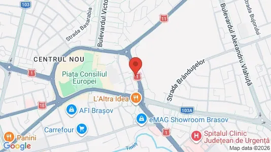 Apartments for rent i Braşov - kort over placeringen