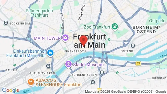 Apartments for rent i Frankfurt - kort over placeringen