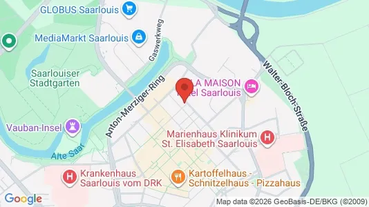 Apartments for rent i Saarlouis - kort over placeringen
