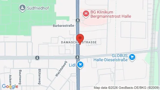 Apartments for rent i Halle (Saale) - kort over placeringen