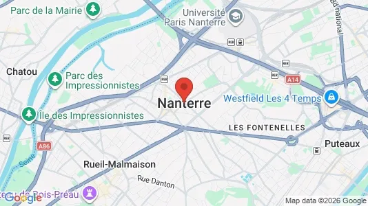Apartments for rent i Nanterre - kort over placeringen