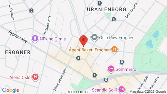 Rooms for rent i Oslo Frogner - kort over placeringen