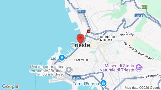 Apartments for rent i Trieste - kort over placeringen