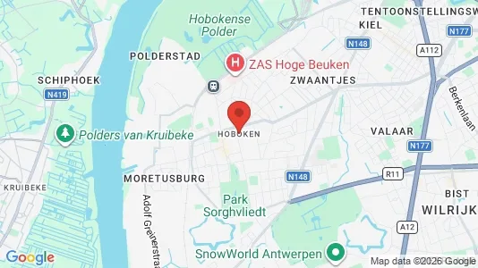 Houses for rent i Antwerp Hoboken - kort over placeringen