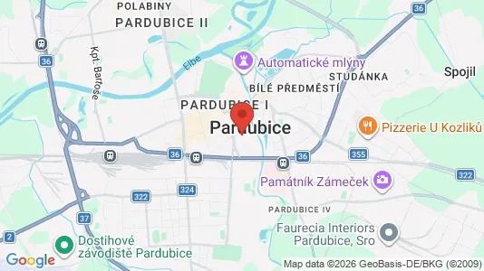 Apartments for rent i Pardubice - kort over placeringen