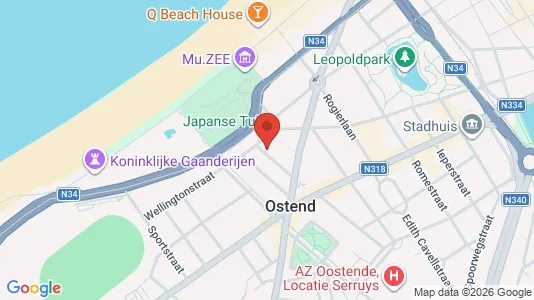 Apartments for rent i Oostende - kort over placeringen