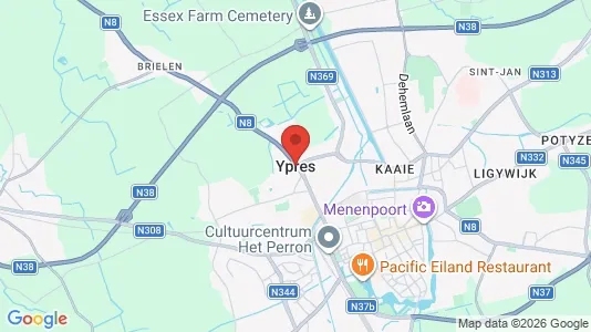 Rooms for rent i Ieper - kort over placeringen