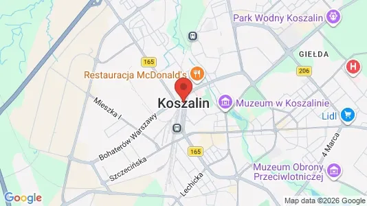 Houses for rent i Koszalin - kort over placeringen