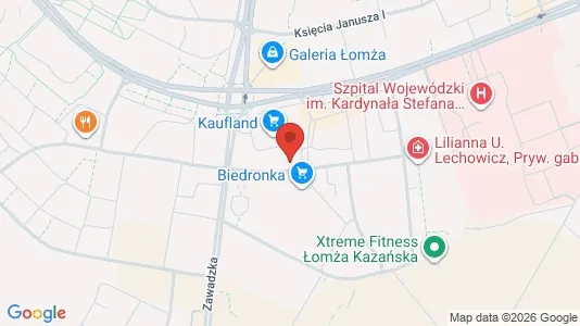 Apartments for rent i Łomża - kort over placeringen