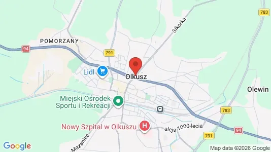 Apartments for rent i Olkuski - kort over placeringen