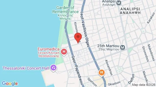 Apartments for rent i Thessaloniki - kort over placeringen