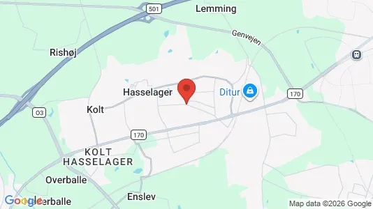 Houses for rent i Hasselager - kort over placeringen