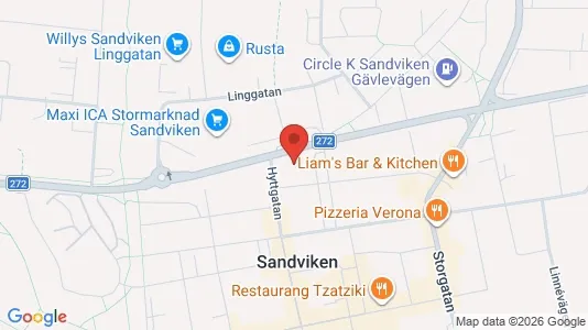 Apartments for rent i Sandviken - kort over placeringen