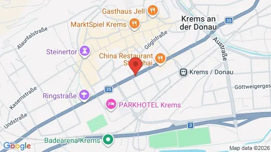 Apartments for rent i Krems an der Donau - kort over placeringen