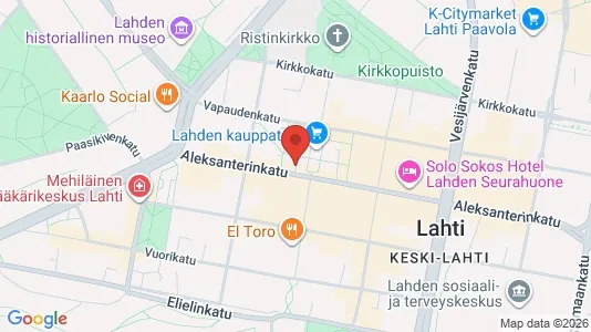 Apartments for rent i Lahti - kort over placeringen