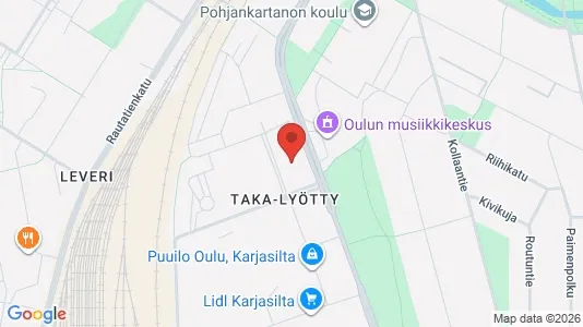 Apartments for rent i Oulu - kort over placeringen