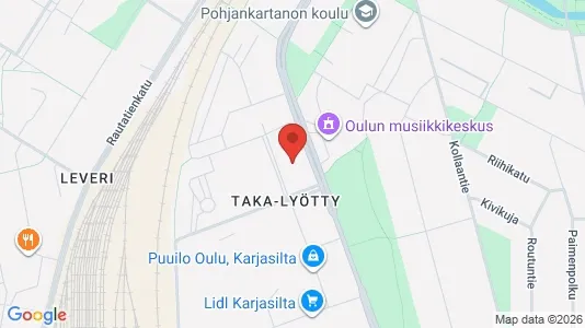 Apartments for rent i Oulu - kort over placeringen