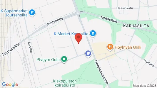 Apartments for rent i Oulu - kort over placeringen