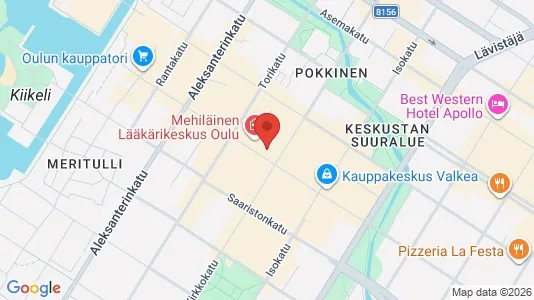 Apartments for rent i Oulu - kort over placeringen