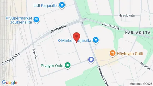 Apartments for rent i Oulu - kort over placeringen