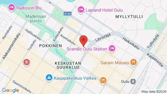 Apartments for rent i Oulu - kort over placeringen
