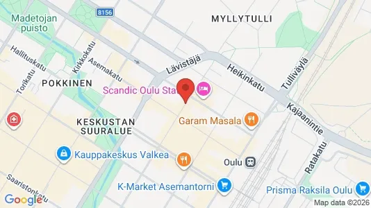 Apartments for rent i Oulu - kort over placeringen