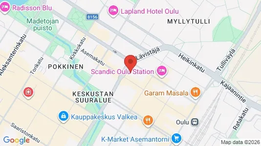 Apartments for rent i Oulu - kort over placeringen