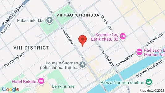 Apartments for rent i Turku - kort over placeringen