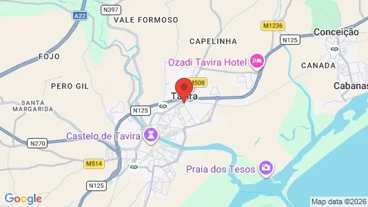 Apartments for rent i Tavira - kort over placeringen